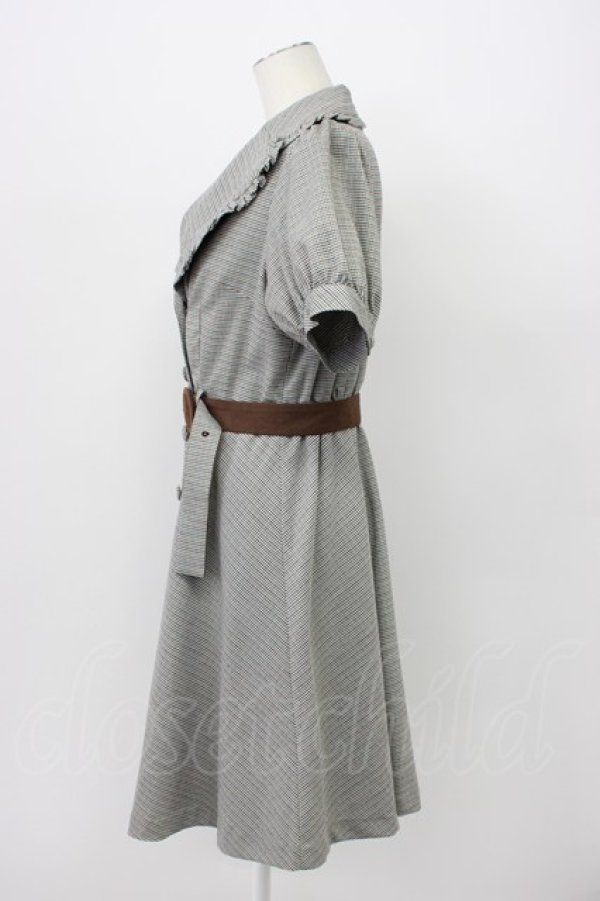 画像3: axes femme POETIQUE / グリンチェックワンピース M グレー T-26-03-13-025-AX-OP-SA-ZT (3)