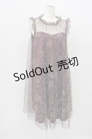 画像: axes femme / トラベルチュール重ねワンピース M ボルドー T-26-03-13-028-AX-OP-SA-ZT