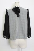 画像3: axes femme POETIQUE / グレンチェックシフォン袖トップス  黒Ｘ白 T-26-03-13-004-AX-TO-SA-ZT (3)