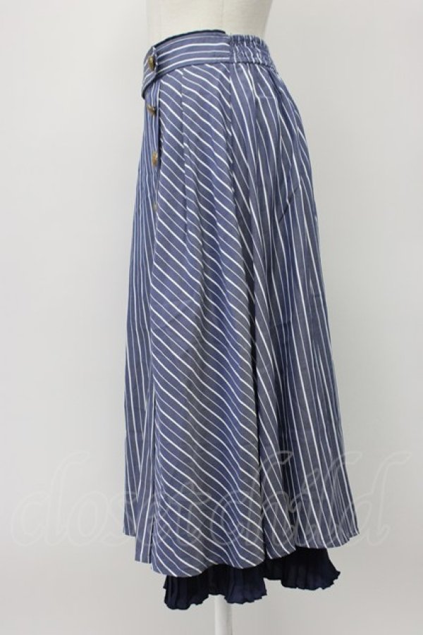 画像3: axes femme / 連ボタンミディスカート  青Ｘ白 T-26-03-13-031-AX-SK-SA-ZT (3)