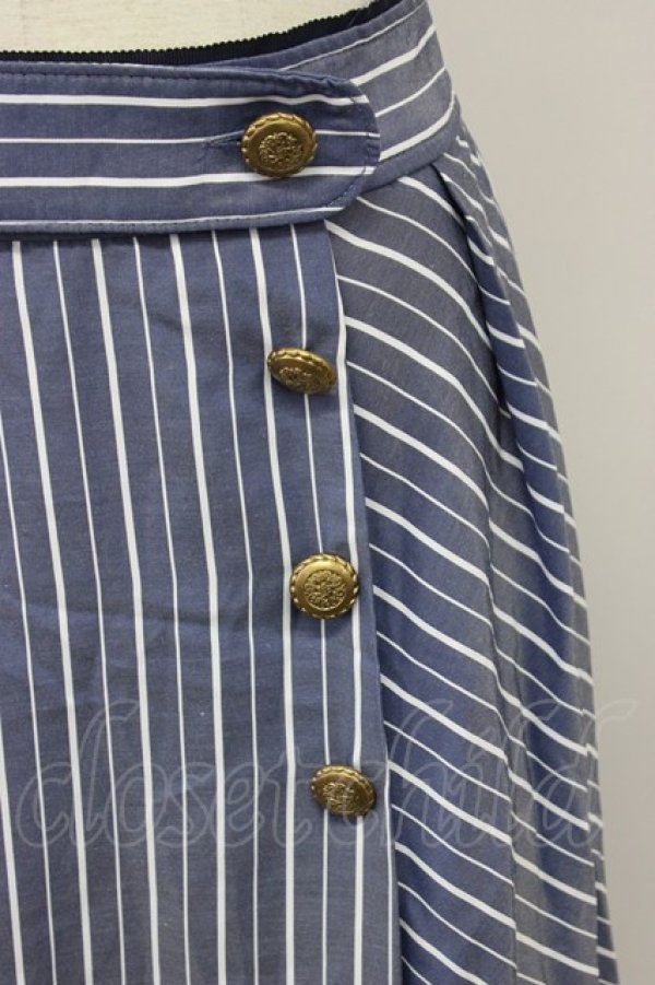 画像4: axes femme / 連ボタンミディスカート  青Ｘ白 T-26-03-13-031-AX-SK-SA-ZT (4)