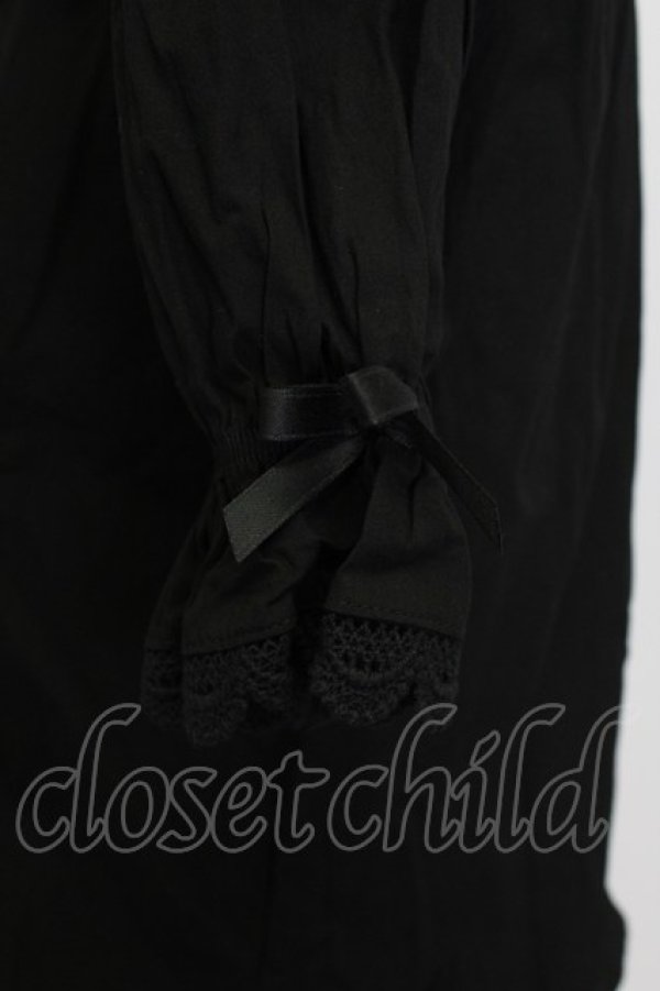 画像4: axes femme kawaii / 半袖丸襟コットンブラウス M ブラック T-26-03-13-005-AX-BL-SA-ZT (4)