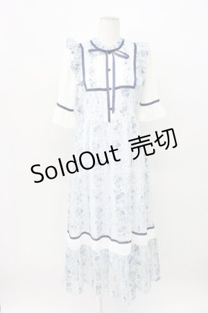 画像: axes femme / ストライプ柄レースワンピース  青Ｘ白 T-26-03-13-007-AX-OP-SA-ZT