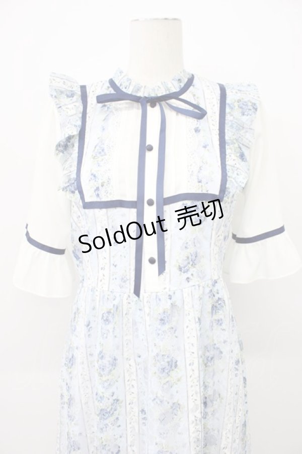 画像4: axes femme / ストライプ柄レースワンピース  青Ｘ白 T-26-03-13-007-AX-OP-SA-ZT (4)