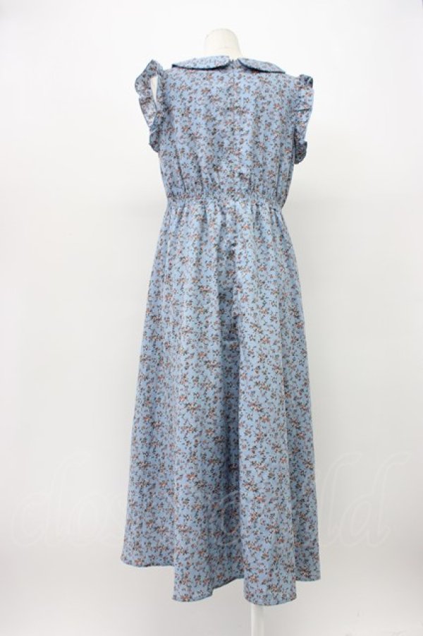 画像2: evelyn / フラワーノースリーブワンピース  ブルーグレー T-26-03-13-009-LO-OP-SA-ZT (2)