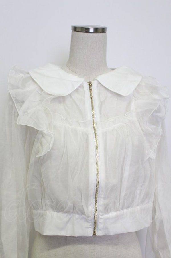 画像4: axes femme POETIQUE / シアー×チュールブルゾン M キナリ T-26-03-13-001-AX-TO-SA-ZT (4)