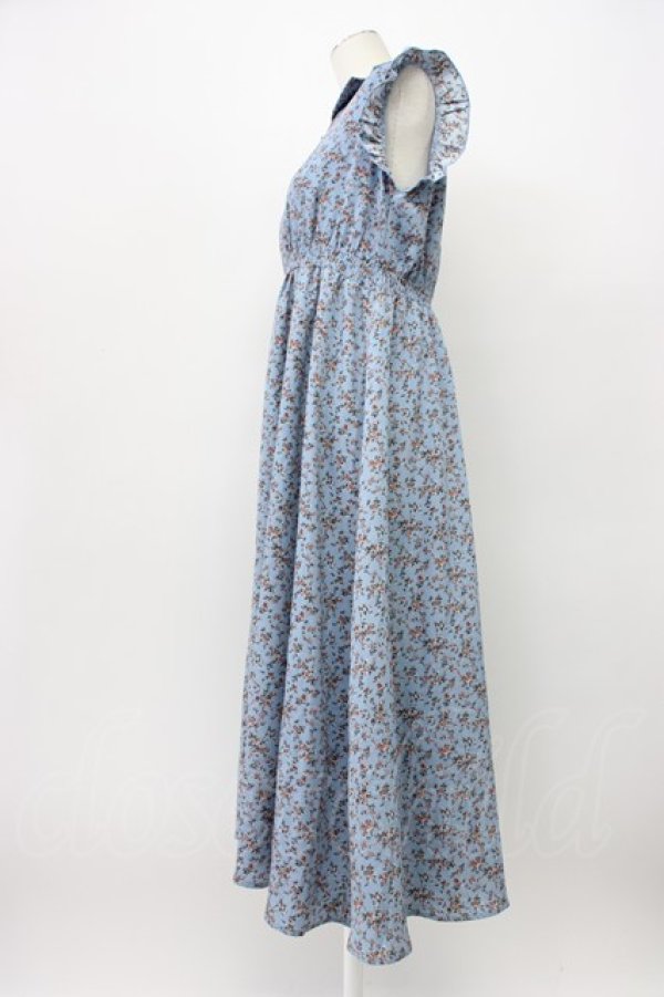 画像3: evelyn / フラワーノースリーブワンピース  ブルーグレー T-26-03-13-009-LO-OP-SA-ZT (3)