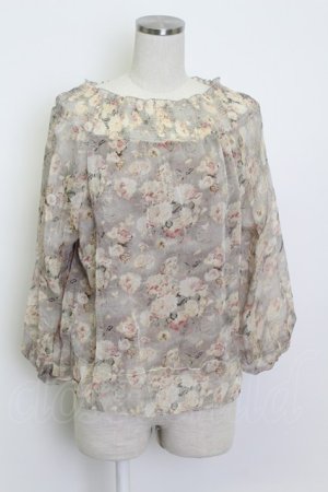 画像: axes femme / 花柄トップス  ベージュ T-26-03-13-002-AX-TO-SA-ZT