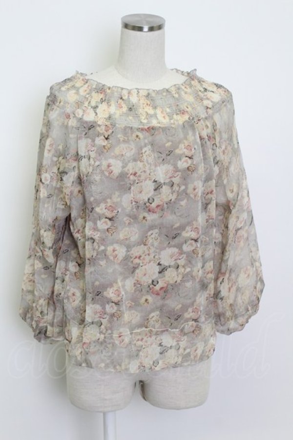 画像1: axes femme / 花柄トップス  ベージュ T-26-03-13-002-AX-TO-SA-ZT (1)