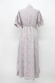 画像2: axes femme POETIQUE / 半袖リボンタイ花柄ワンピース M ラベンダー T-26-03-13-012-AX-OP-SZ-ZT (2)