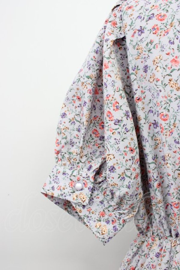 画像3: axes femme POETIQUE / 半袖リボンタイ花柄ワンピース M ラベンダー T-26-03-13-012-AX-OP-SZ-ZT (3)