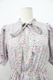 画像5: axes femme POETIQUE / 半袖リボンタイ花柄ワンピース M ラベンダー T-26-03-13-012-AX-OP-SZ-ZT (5)