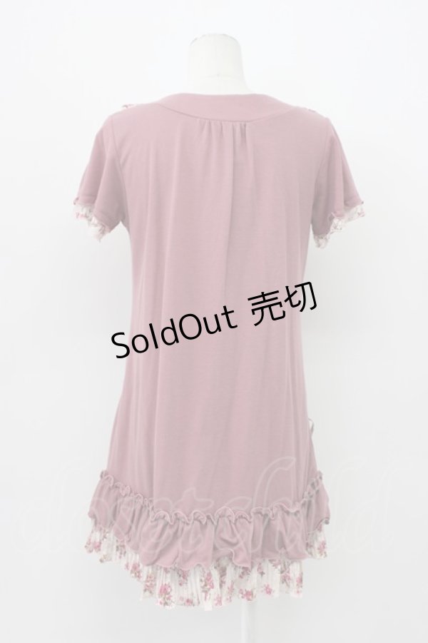 画像2: axes femme / 花柄レースブロッキングチュニ M コイピンク T-26-03-13-018-AX-OP-SA-ZT (2)