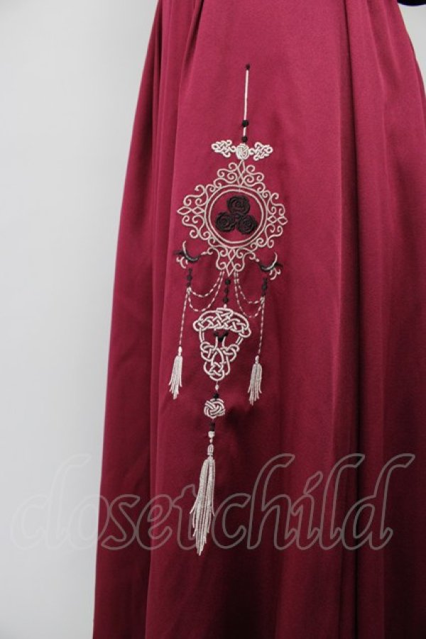 画像5: axes femme / チャイナ風刺繍キャミワンピース  ボルドーＸ黒 T-26-03-13-020-AX-OP-SA-ZT (5)