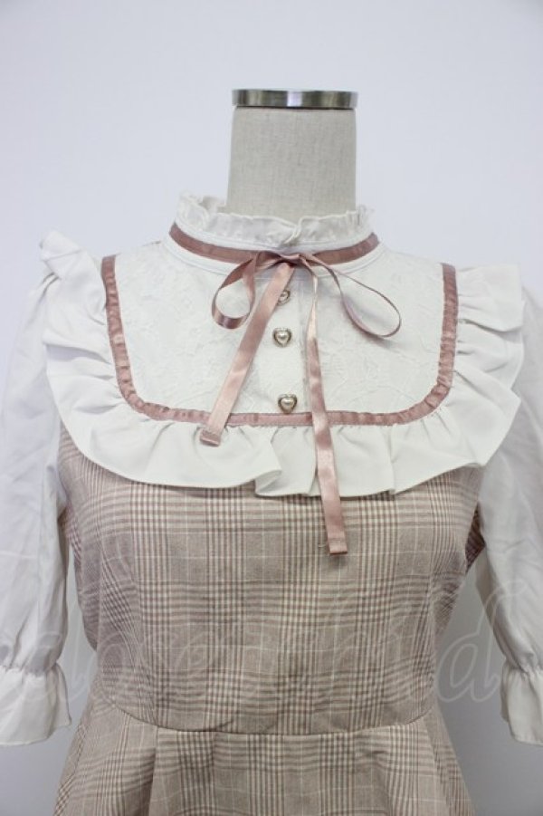 画像5: NOEMIE / チェックシフォン切替セットアップ  ピンクチェックＸ白 T-26-03-14-025-LO-OP-SA-ZT (5)