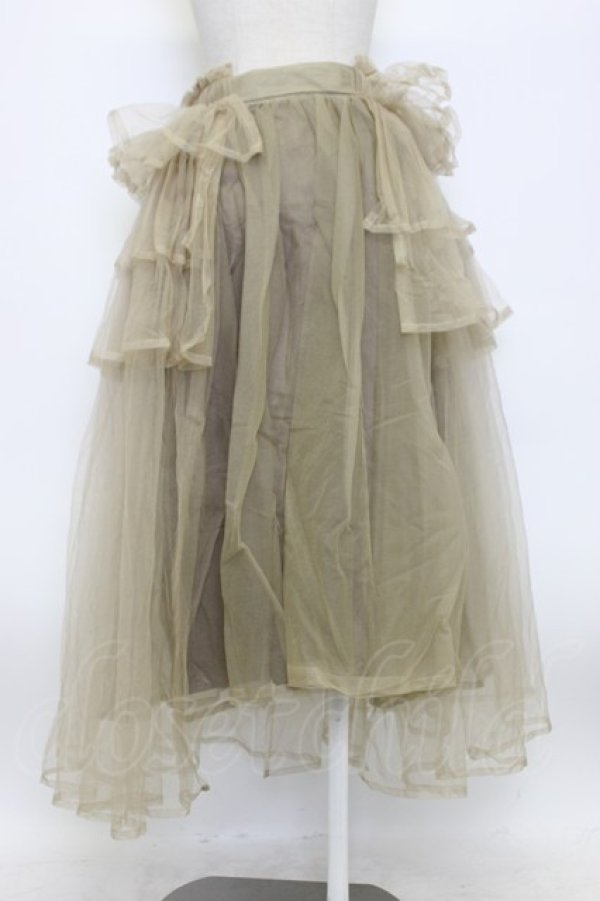 画像2: noir kei ninomiya / チュールロングスカート S ベージュ T-26-03-14-026-PU-SK-SA-ZT (2)
