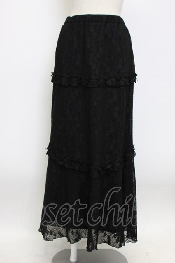 画像1: INGEBORG / プチリボン使いレーススカート M クロ T-26-03-14-033-LO-SK-OW-ZT (1)