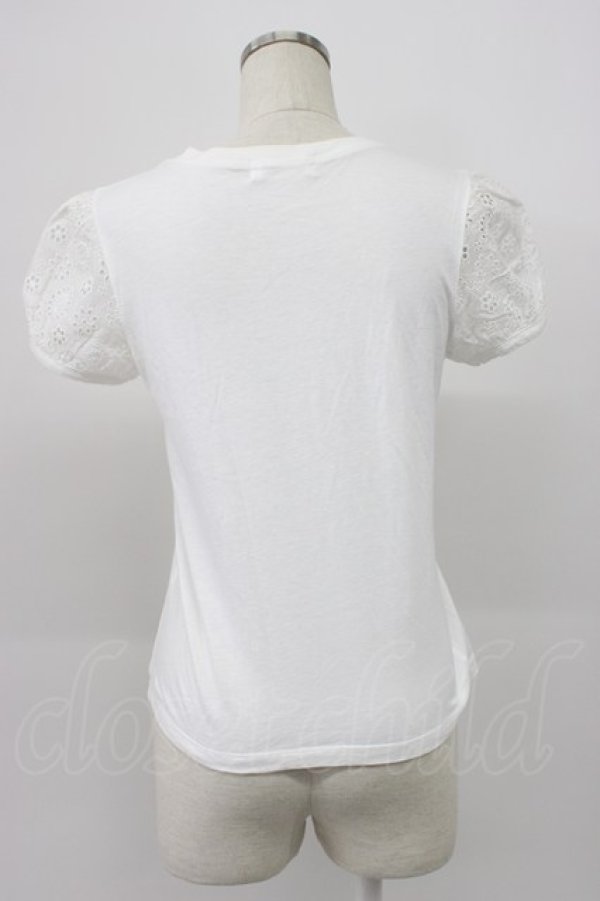 画像2: Jane Marple / フラワーレース半袖カットソー  白 T-26-03-14-001-JM-TO-SA-ZT (2)