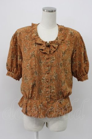 画像: KANEKO ISAO / ピンタック使い小花柄シャツ  オレンジ系 T-26-03-14-005-EL-BL-OW-ZT