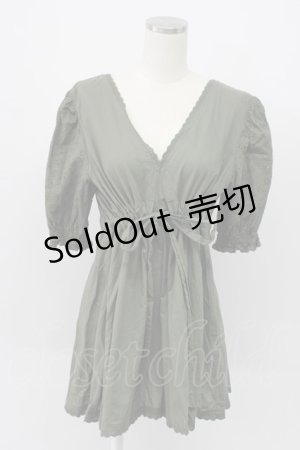 画像: axes femme / 後ろレースアップチュニック M グリーン T-26-03-14-007-AX-TO-SA-ZT