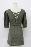 画像2: axes femme / 後ろレースアップチュニック M グリーン T-26-03-14-007-AX-TO-SA-ZT (2)