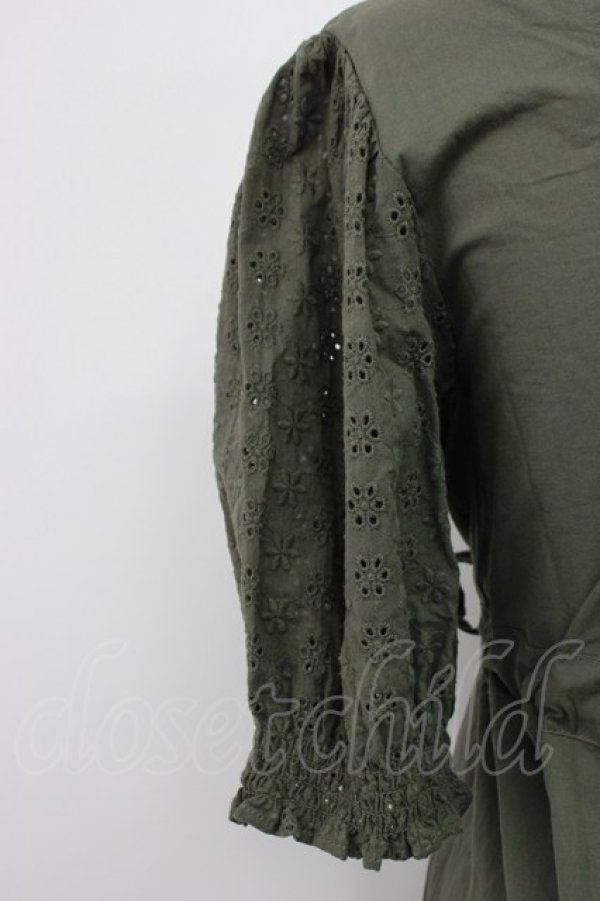 画像4: axes femme / 後ろレースアップチュニック M グリーン T-26-03-14-007-AX-TO-SA-ZT (4)