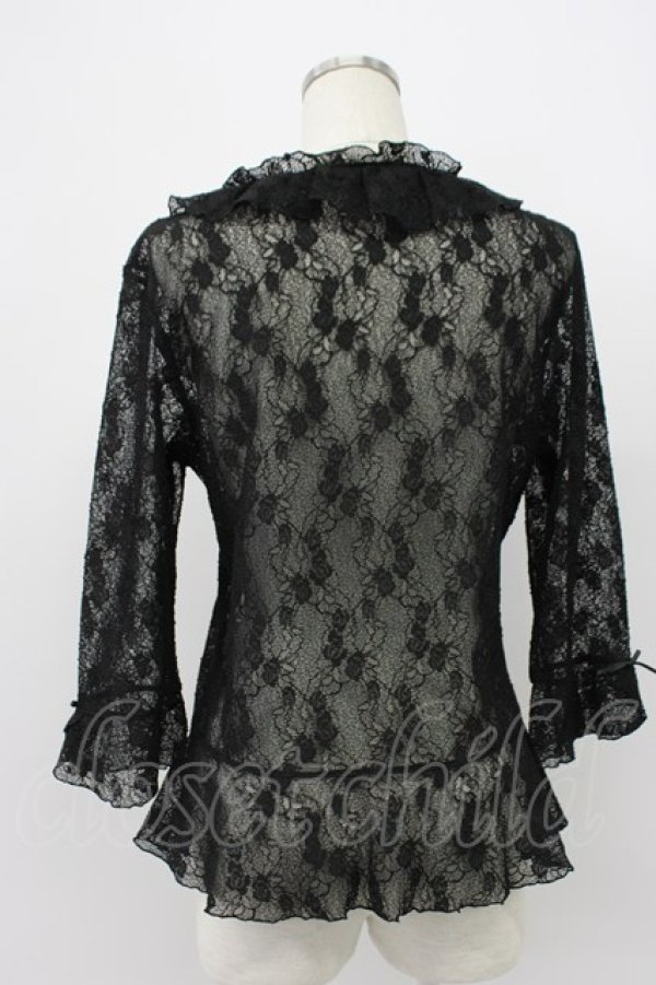 画像2: INGEBORG / プチリボン使いレースプルオーバー M クロ T-26-03-14-009-LO-TO-OW-ZT (2)