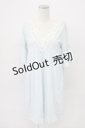 画像: axes femme / ロングチュニック M サックス T-26-03-14-011-AX-TO-SA-ZT