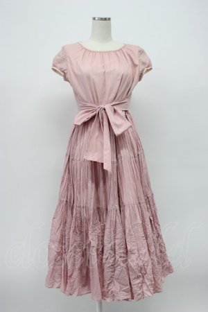 画像: Jane Marple / ギャザー半袖ワンピース  ピンク T-26-03-14-017-JM-OP-SA-ZT