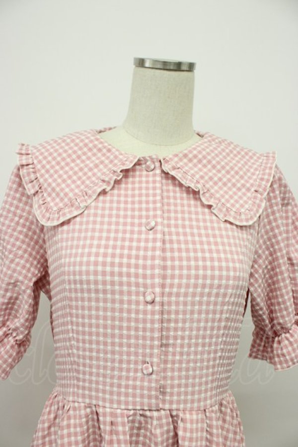画像4: m petit by misako / ギンガムチェックワンピース L ピンクチェック T-26-03-14-018-LO-OP-SA-ZT (4)