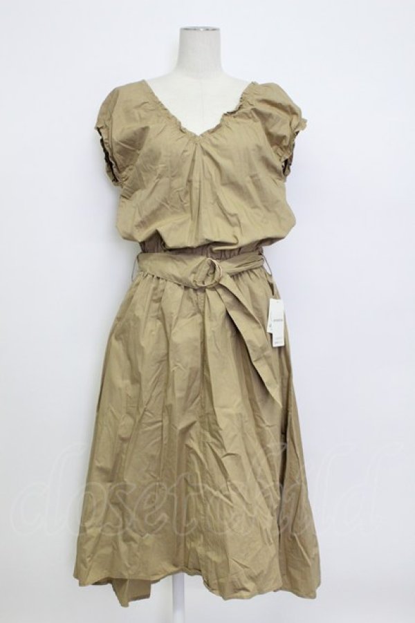 画像1: axes femme / ベルト付きギャザーワンピース M キャメル T-26-03-15-020-AX-OP-SA-ZT (1)