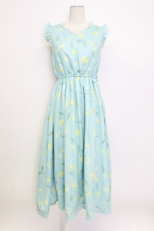 画像: axes femme POETIQUE / チューリップ柄ワンピース  青 T-26-03-15-021-AX-OP-SA-ZT