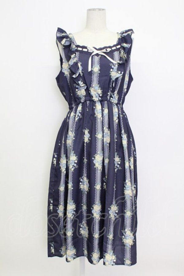 画像1: axes femme / 花柄ワンピース M ネイビー T-26-03-15-023-AX-OP-SA-ZT (1)