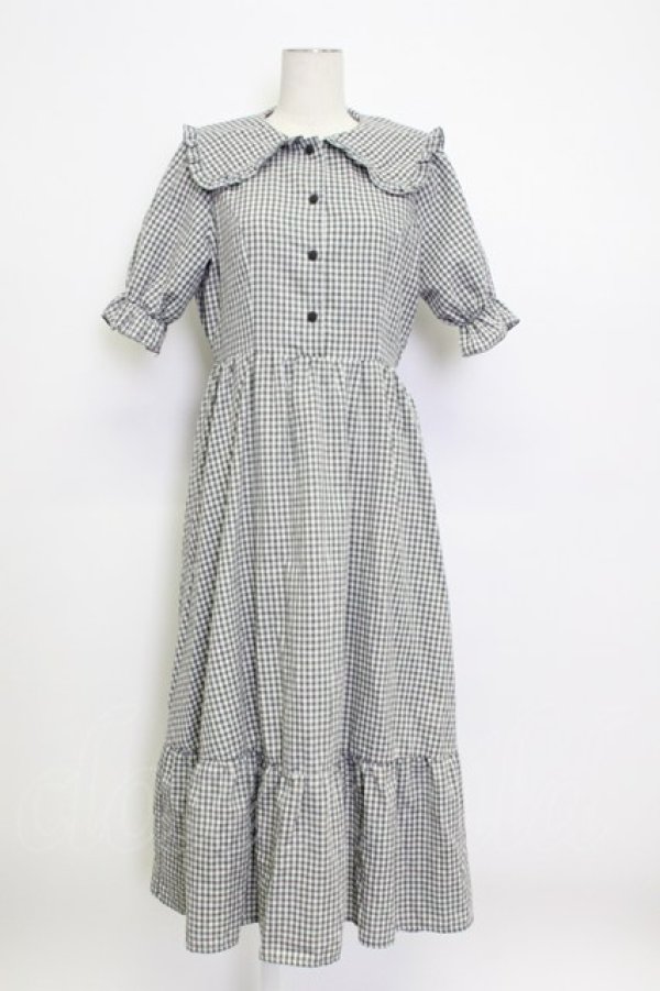 画像1: m petit by misako / AM*ギンガムCHKワンピース L 黒Ｘ白チェック T-26-03-15-027-LO-OP-SA-ZT (1)