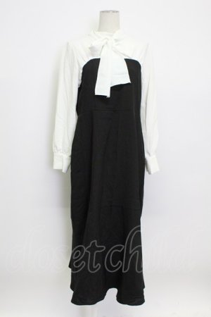 画像: Prima Lidy / ボウタイワンピース L 黒ｘ白 T-26-03-15-028-0-OP-SA-ZT