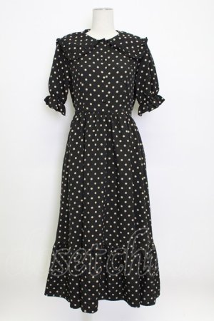 画像: m petit by misako / 梨地水玉半袖ワンピース M 黒 T-26-03-15-029-LO-OP-SA-ZT