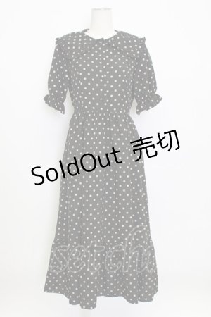 画像: m petit by misako / 梨地水玉半袖ワンピース M 黒 T-26-03-15-029-LO-OP-SA-ZT