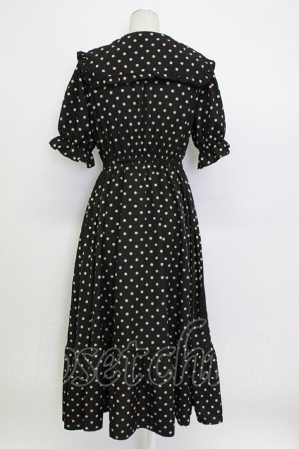 画像2: m petit by misako / 梨地水玉半袖ワンピース M 黒 T-26-03-15-029-LO-OP-SA-ZT (2)