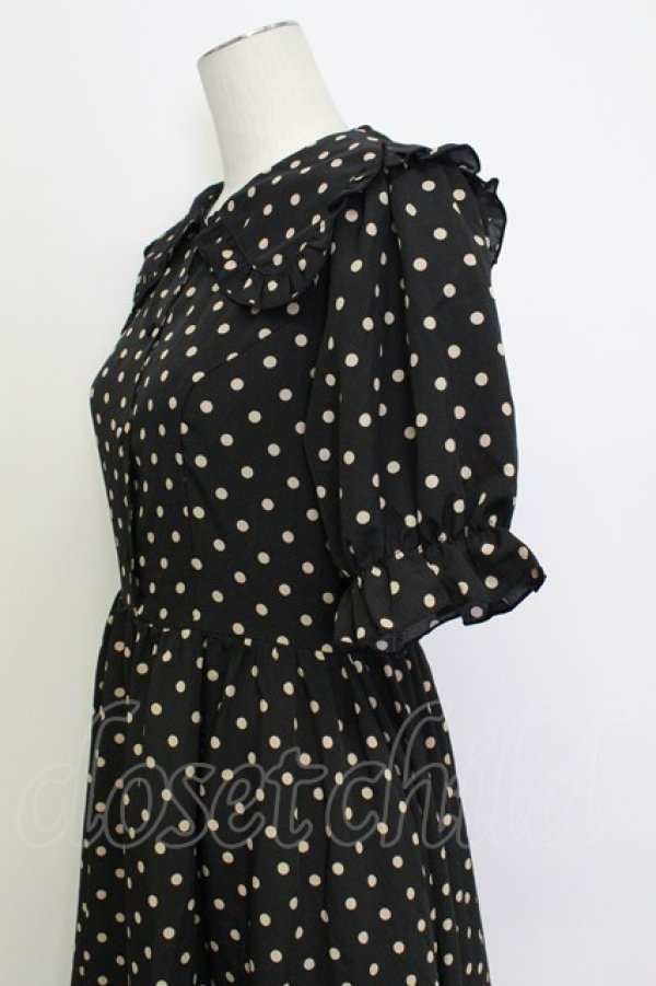画像3: m petit by misako / 梨地水玉半袖ワンピース M 黒 T-26-03-15-029-LO-OP-SA-ZT (3)
