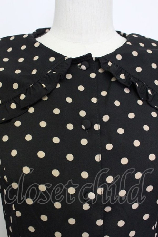 画像4: m petit by misako / 梨地水玉半袖ワンピース M 黒 T-26-03-15-029-LO-OP-SA-ZT (4)