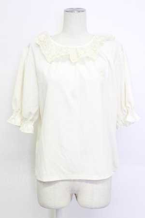 画像: m petit by misako / レース襟プルオーバー  アイボリー T-26-03-15-003-LO-TO-SA-ZT