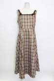 画像1: m petit by misako / リボンチェックジャンパースカート L ブラウン T-26-03-15-031-LO-OP-SA-ZT (1)