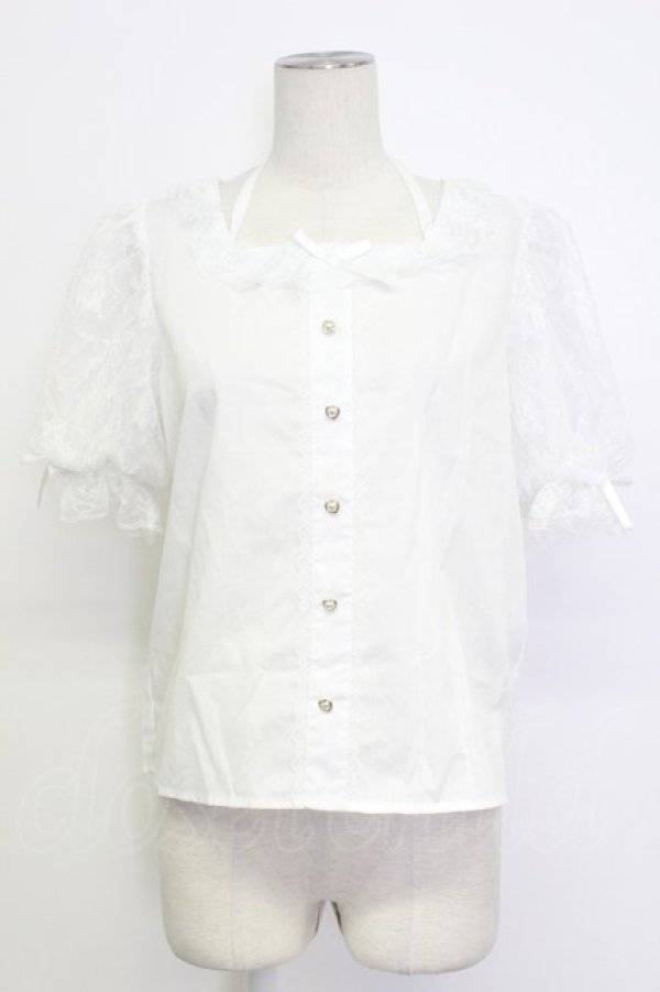 画像1: Lovely Tency / 眞白ありすコラボ/TTハンソデチョーカーBL  白 T-26-03-15-004-GO-BL-SA-ZT (1)