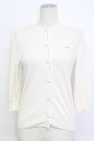 画像: MILK / パールボタンカーデ  オフホワイト T-26-03-15-005-ML-TO-SA-ZT