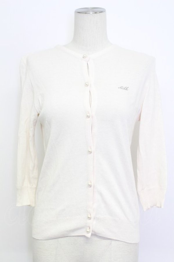 画像1: MILK / パールボタンカーデ  オフホワイト T-26-03-15-005-ML-TO-SA-ZT (1)