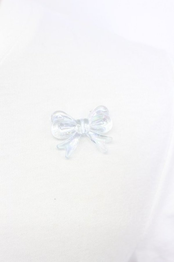 画像3: Ank Rouge / ハート&リボンビジュー半袖カットソー  白ＸシルバーＸサックス T-26-03-15-001-CA-TO-SA-ZT (3)