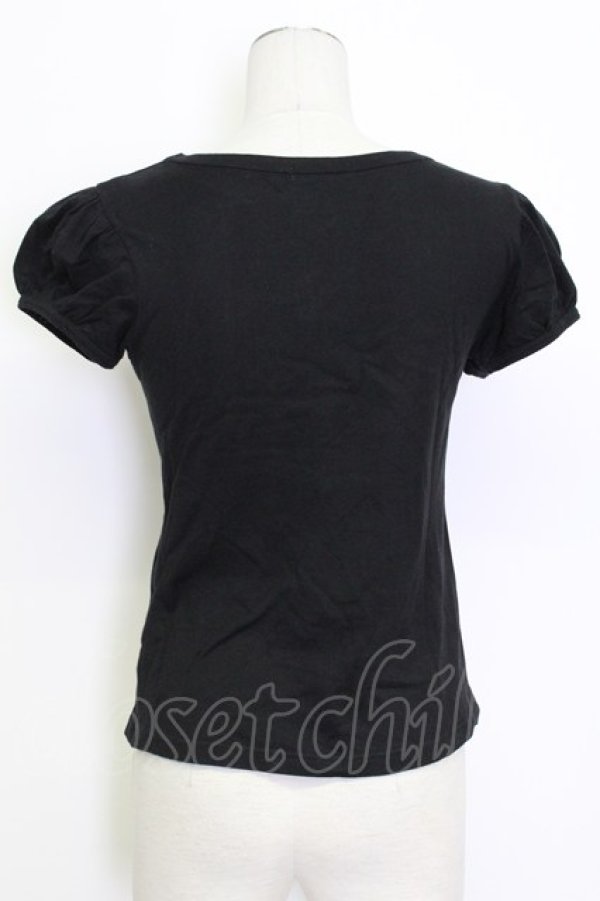 画像2: MILK / リボンロゴTシャツ  ブラック×ピンク T-26-03-15-006-ML-TS-SA-ZT (2)