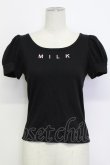 画像1: MILK / ロゴ刺繍半袖カットソー  ブラック T-26-03-15-007-ML-TO-SA-ZT (1)