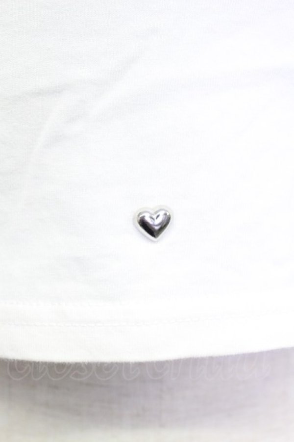 画像4: Ank Rouge / ハート&リボンビジュー半袖カットソー  白ＸシルバーＸサックス T-26-03-15-001-CA-TO-SA-ZT (4)