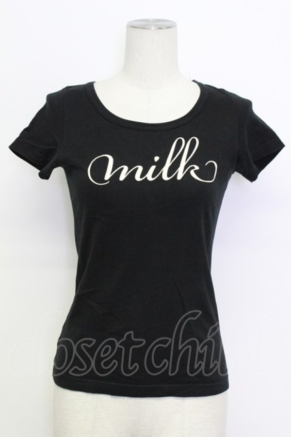 画像1: MILK / MILKロゴTee  ブラック×クリーム T-26-03-15-008-ML-TS-SA-ZT (1)